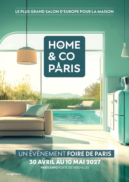 Affiche Home & Co Paris 2027, événement Foire de Paris dédié à la maison